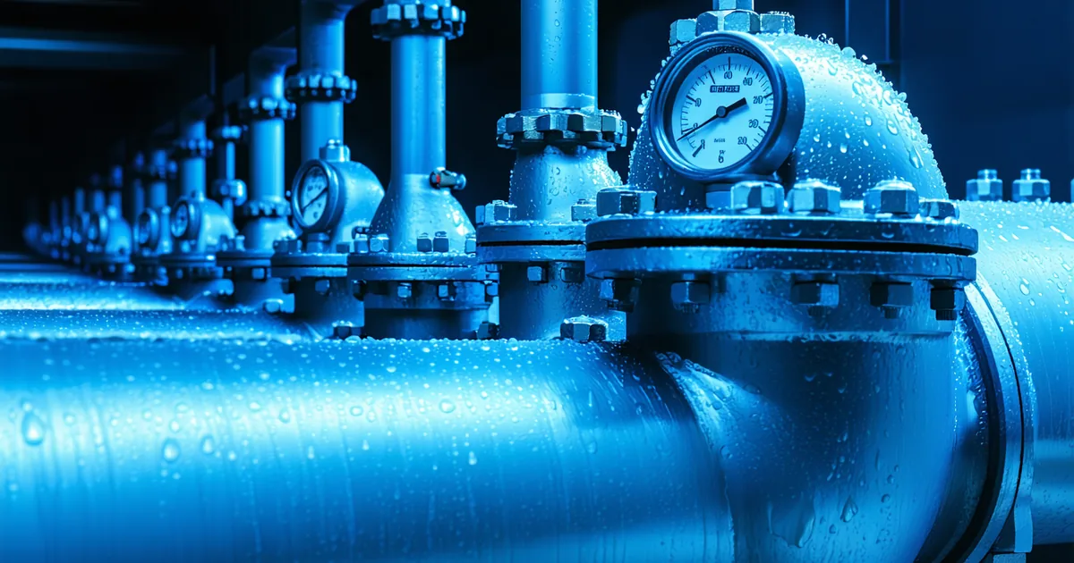 Compressed air pipe system in discrete manufacturing facility