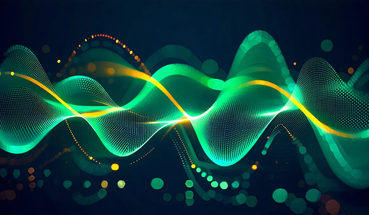 Abstract visualization of industrial energy monitoring data streams and load curve analysis